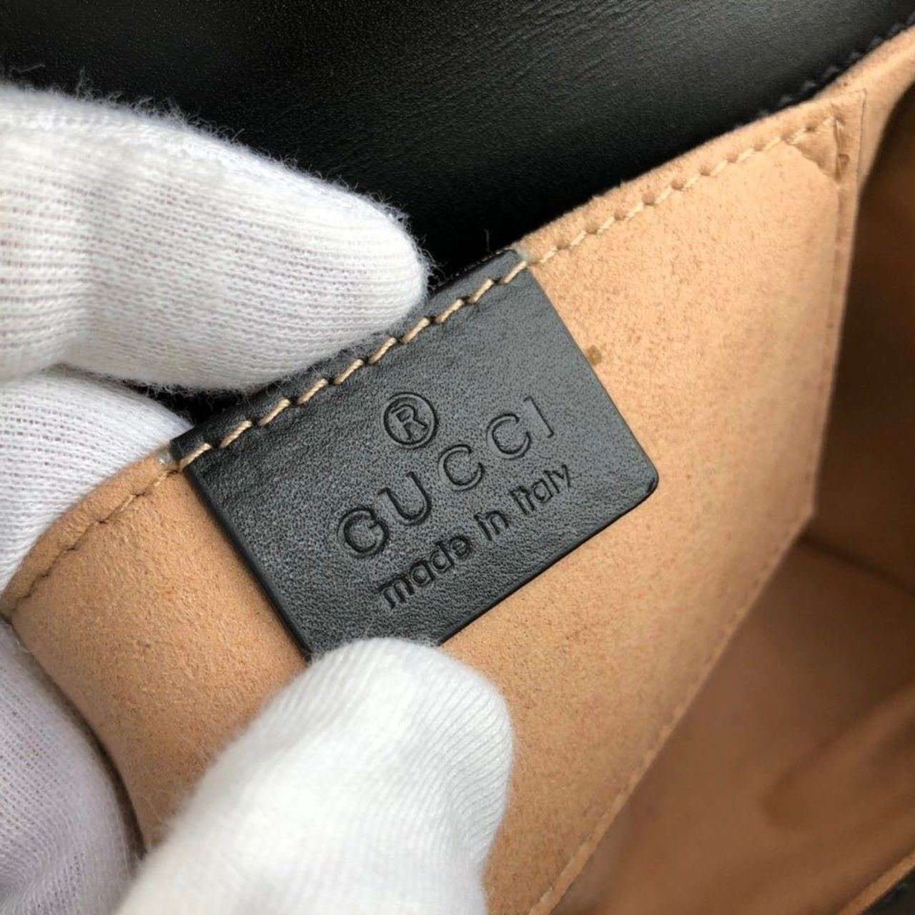Gucci Padlock Small Gucci Signature Shoulder Bag Black Gucci Signature For Women 7.9in/20cm