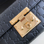 Gucci Padlock Small Gucci Signature Shoulder Bag Black Gucci Signature For Women 7.9in/20cm