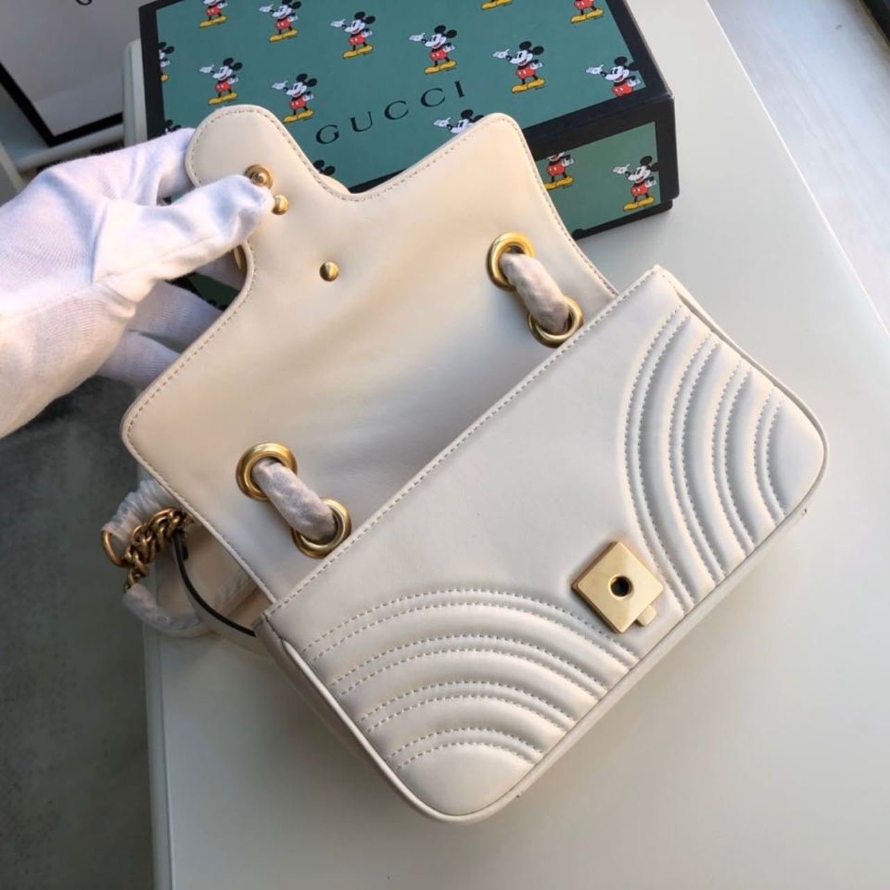 Gucci Marmont Matelassé Mini Bag White For Women 8.5in/22cm