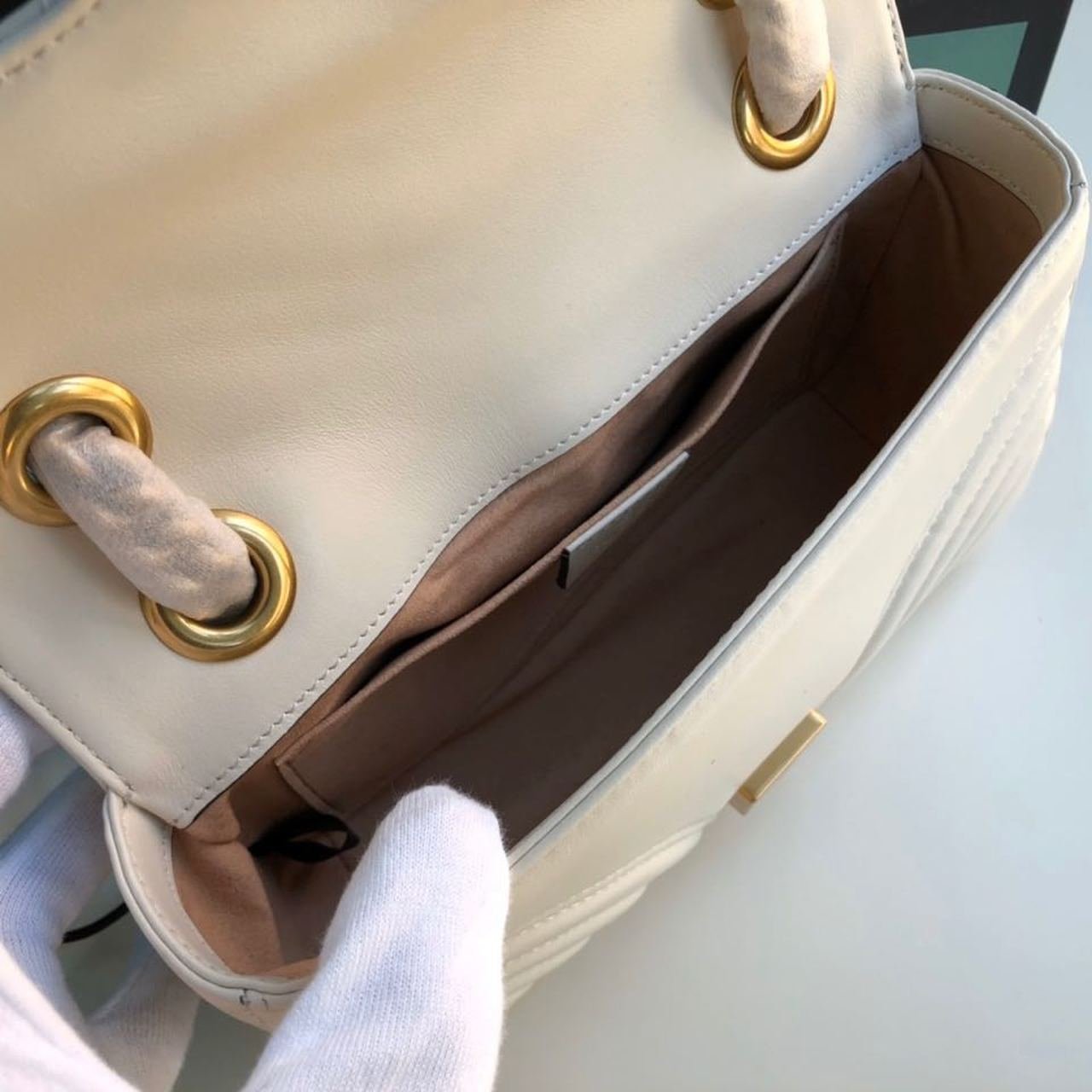 Gucci Marmont Matelassé Mini Bag White For Women 8.5in/22cm