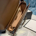 Gucci Horsebit 1955 Shoulder Bag Beige/Ebony GG Supreme Canvas With Brown For Women 9.8in/25cm