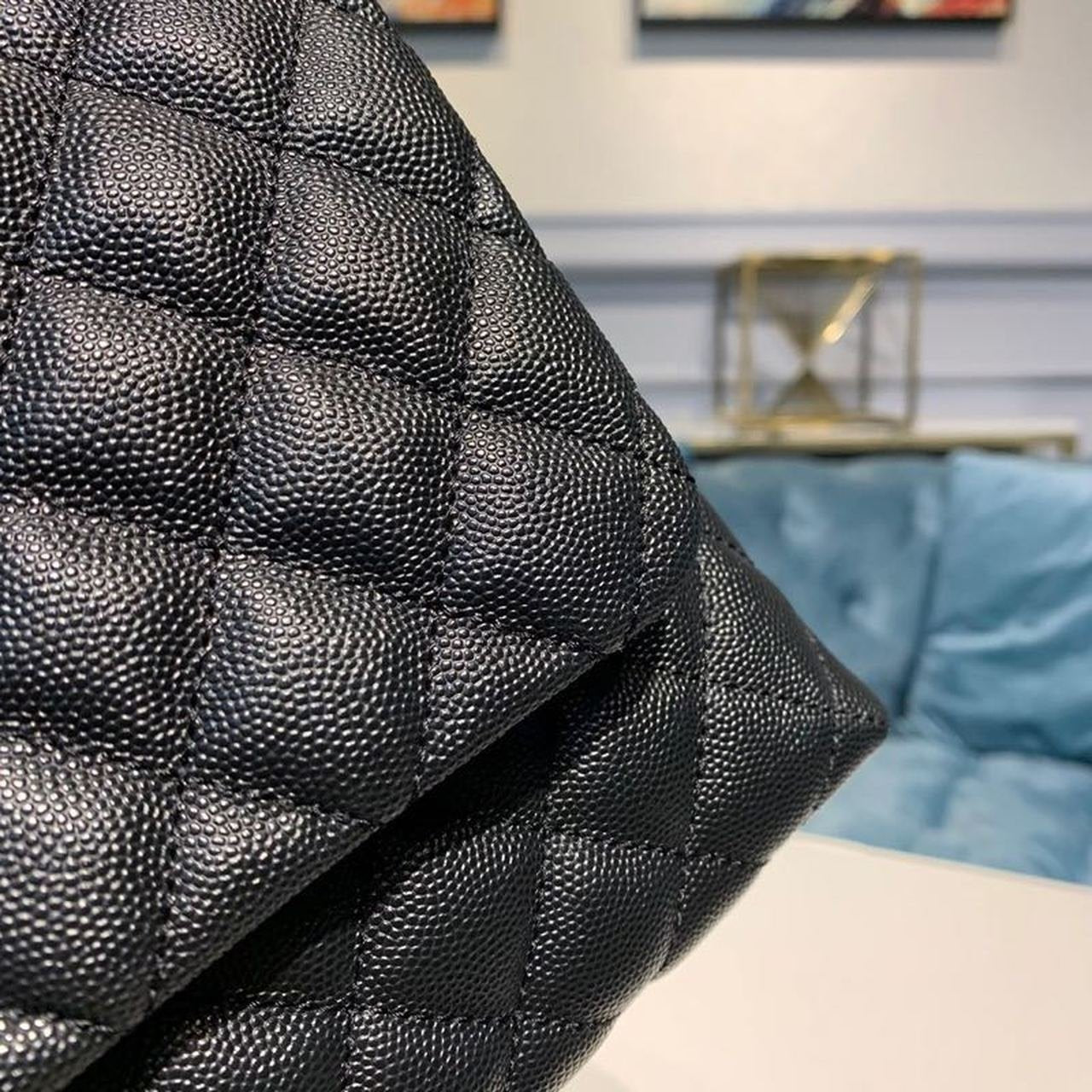 Chanel Coco Handle Quilted Lizard Handle Bag 30cm Caviar Leather Gold Hardware Spring/Summer Act 1 Collection, Black