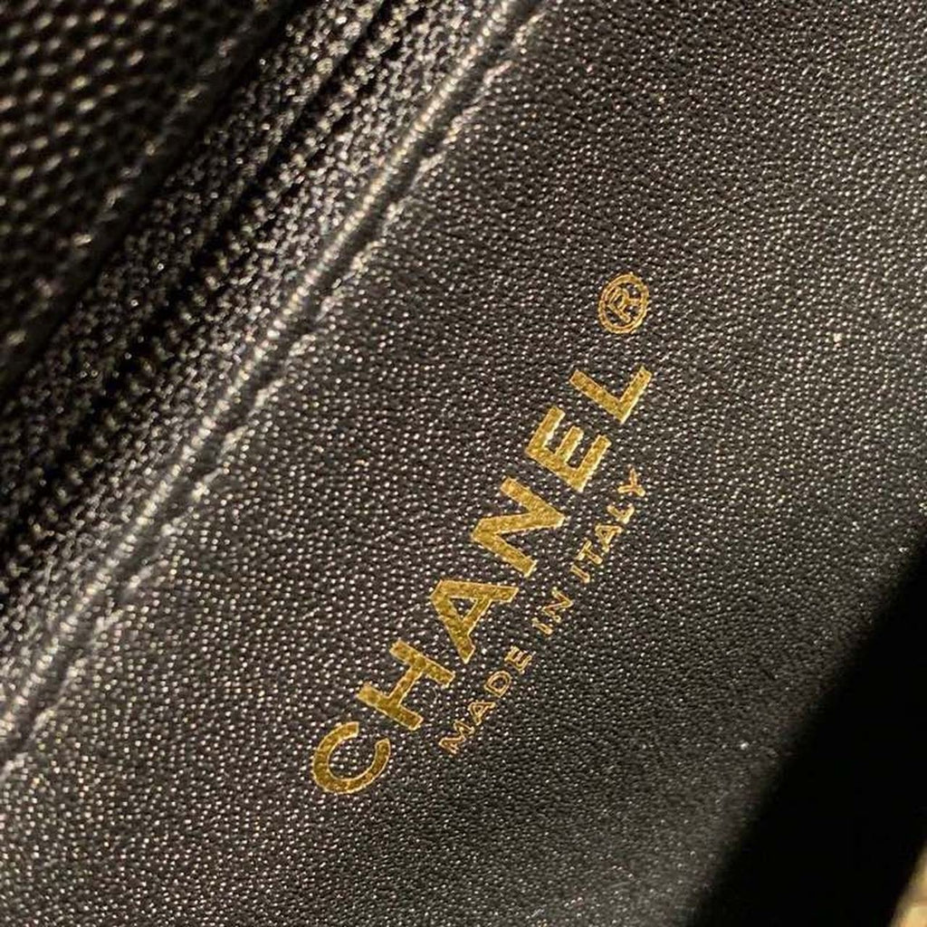 Chanel Coco Handle Quilted Lizard Handle Bag 30cm Caviar Leather Gold Hardware Spring/Summer Act 1 Collection, Black