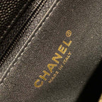 Chanel Coco Handle Quilted Lizard Handle Bag 30cm Caviar Leather Gold Hardware Spring/Summer Act 1 Collection, Black