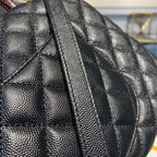 Chanel Coco Handle Quilted Lizard Handle Bag 30cm Caviar Leather Gold Hardware Spring/Summer Act 1 Collection, Black