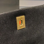 Chanel Coco Handle Quilted Lizard Handle Bag 30cm Caviar Leather Gold Hardware Spring/Summer Act 1 Collection, Black