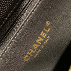 Chanel Coco Handle Quilted Lizard Handle Bag 30cm Caviar Leather Gold Hardware Spring/Summer Act 1 Collection, Black