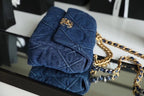 Chanel 19 Flap Bag 26cm Goatskin Leather Spring/Summer Act 1 Collection, Blue Jean