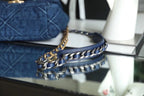 Chanel 19 Flap Bag 26cm Goatskin Leather Spring/Summer Act 1 Collection, Blue Jean