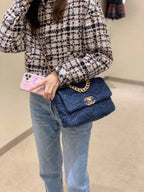 Chanel 19 Flap Bag 26cm Goatskin Leather Spring/Summer Act 1 Collection, Blue Jean