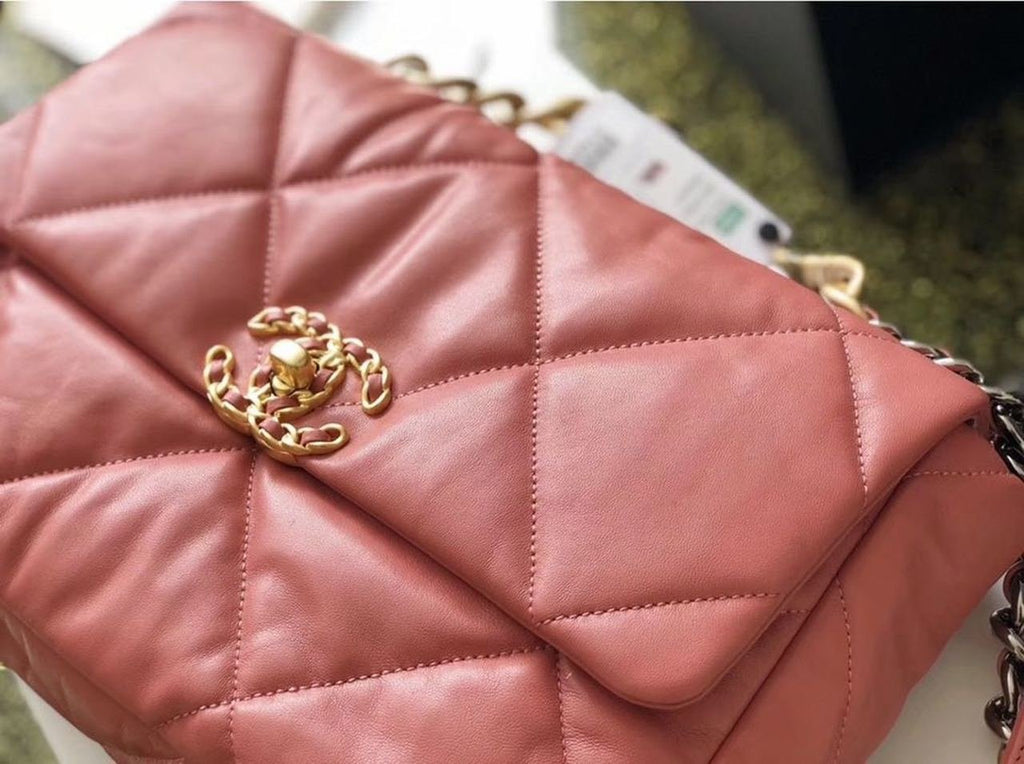 Chanel 19 Flap Bag 26cm Goatskin Leather Spring/Summer Act 1 Collection, Salmon Pink