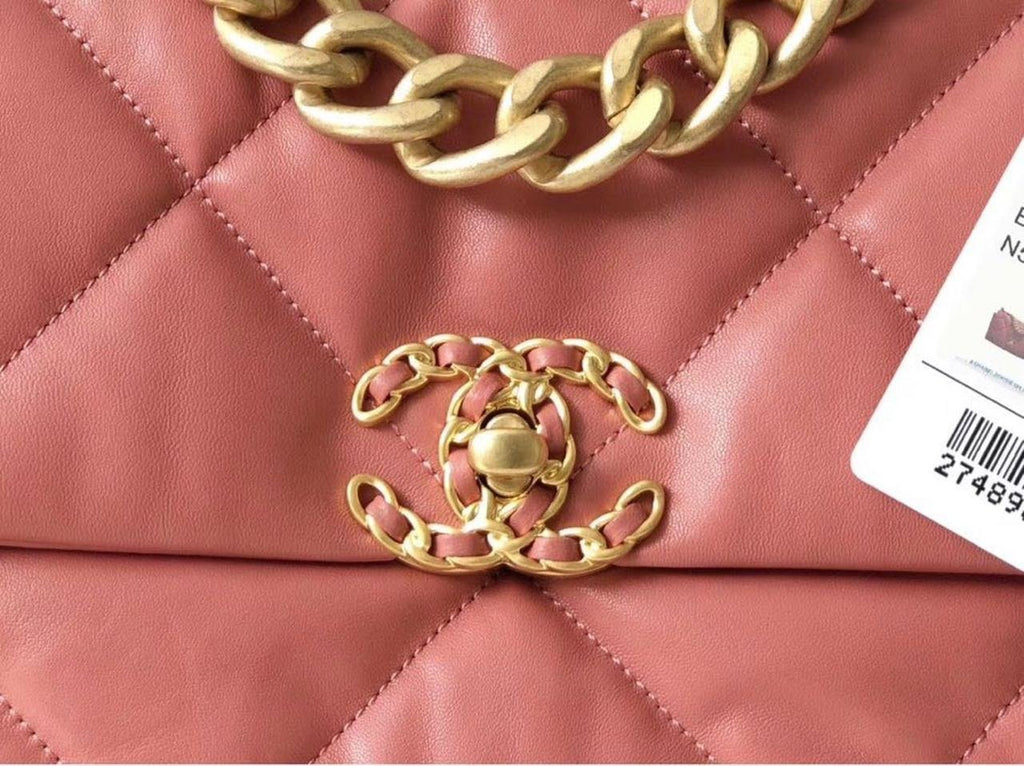 Chanel 19 Flap Bag 26cm Goatskin Leather Spring/Summer Act 1 Collection, Salmon Pink