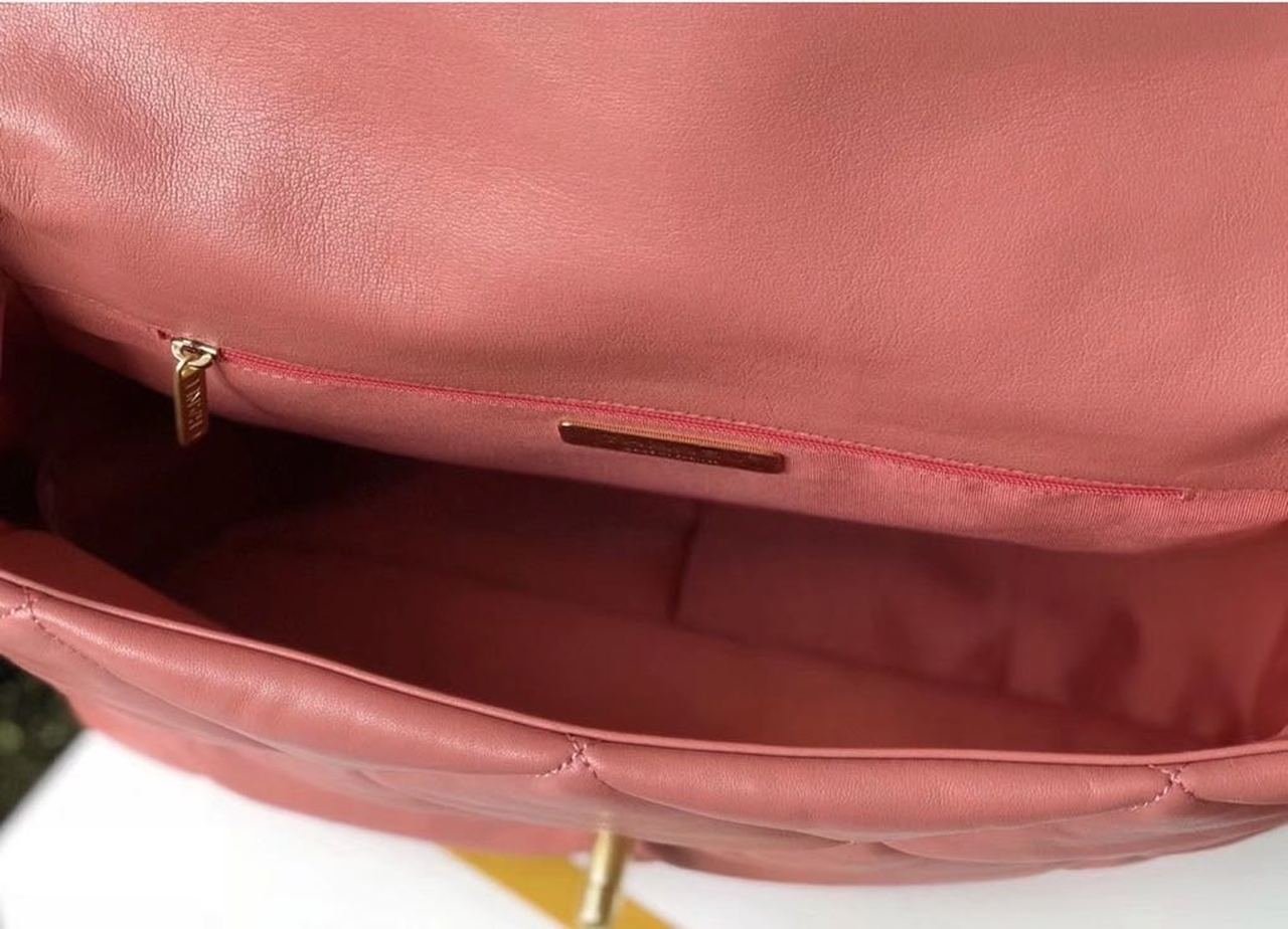 Chanel 19 Flap Bag 26cm Goatskin Leather Spring/Summer Act 1 Collection, Salmon Pink