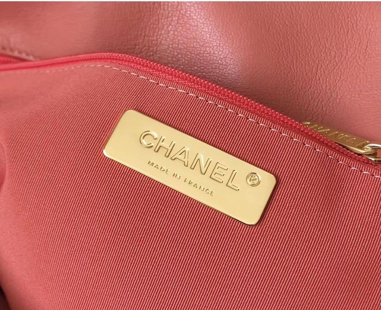 Chanel 19 Flap Bag 26cm Goatskin Leather Spring/Summer Act 1 Collection, Salmon Pink