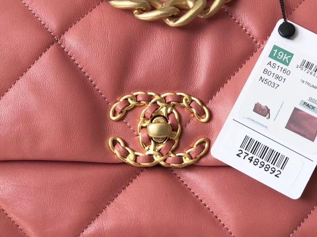 Chanel 19 Flap Bag 26cm Goatskin Leather Spring/Summer Act 1 Collection, Salmon Pink