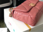 Chanel 19 Flap Bag 26cm Goatskin Leather Spring/Summer Act 1 Collection, Salmon Pink