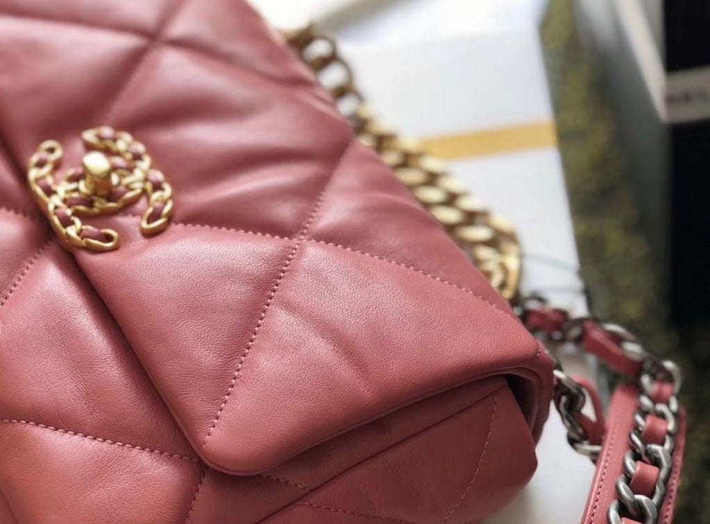 Chanel 19 Flap Bag 26cm Goatskin Leather Spring/Summer Act 1 Collection, Salmon Pink