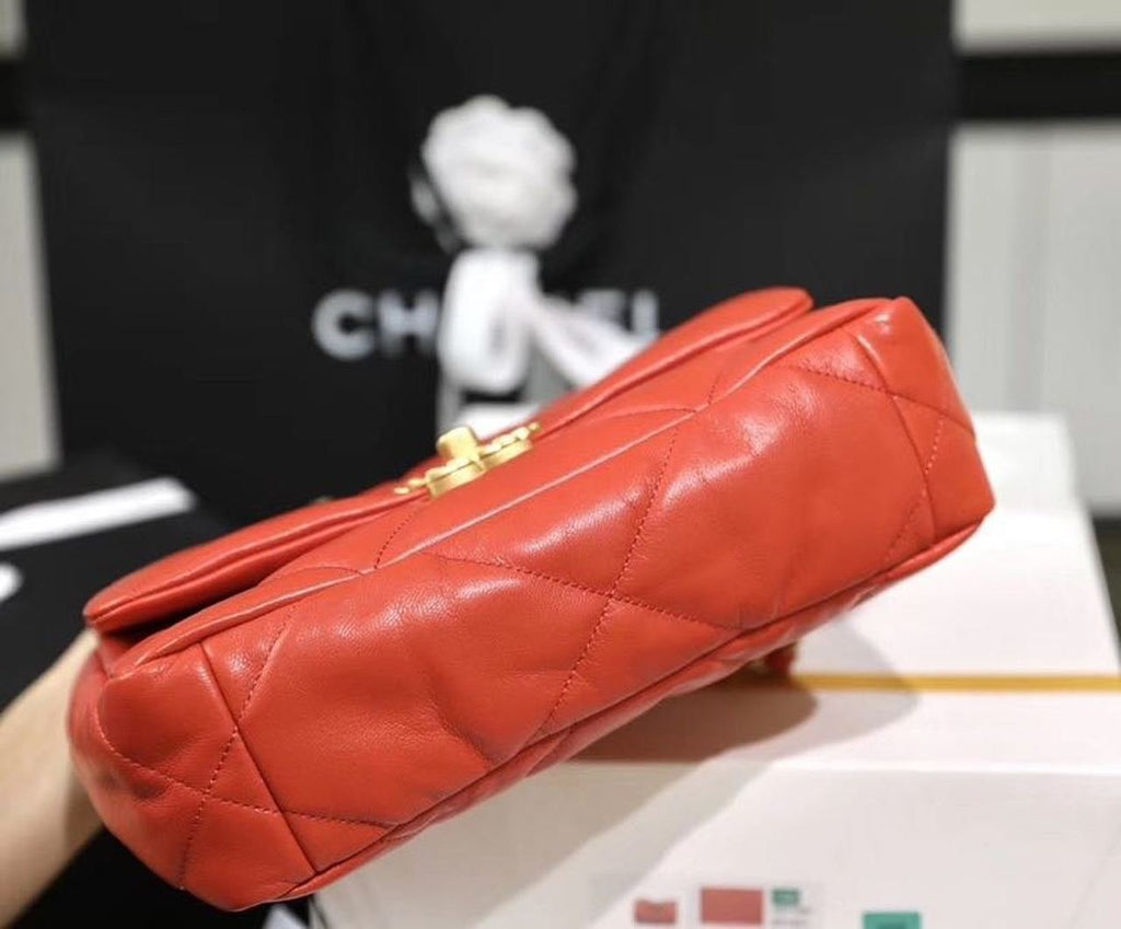Chanel 19 Flap Bag 26cm Goatskin Leather Spring/Summer Act 1 Collection, Red