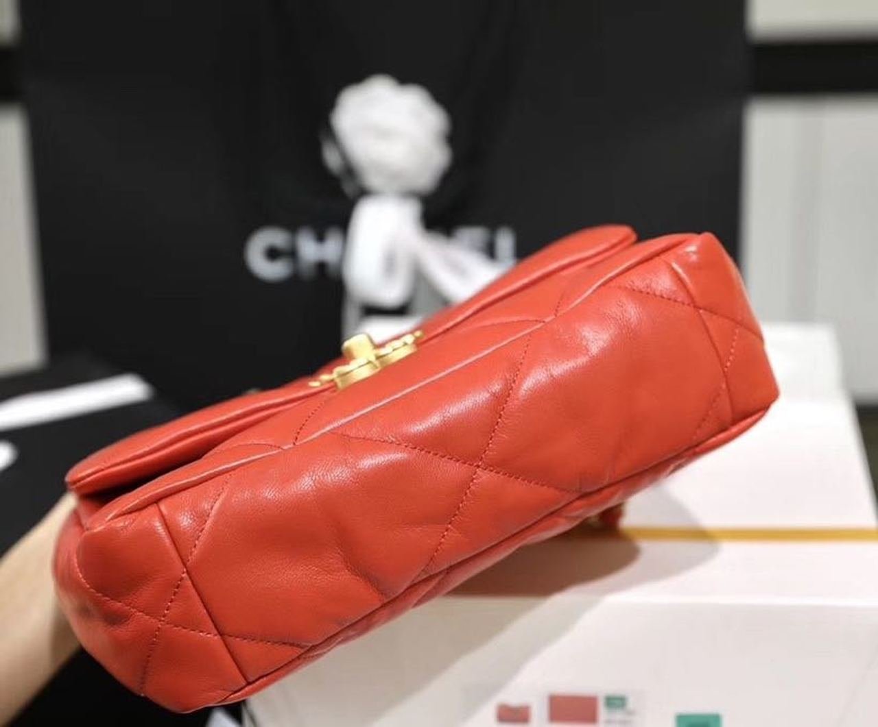 Chanel 19 Flap Bag 26cm Goatskin Leather Spring/Summer Act 1 Collection, Red
