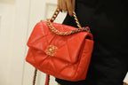 Chanel 19 Flap Bag 26cm Goatskin Leather Spring/Summer Act 1 Collection, Red