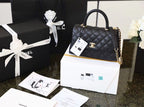 Chanel Coco Handle Quilted Lizard Handle Bag 24cm Caviar Leather Gold Hardware Spring/Summer Act 1 Collection, Black/Red