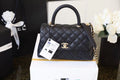Chanel Coco Handle Quilted Lizard Handle Bag 24cm Caviar Leather Gold Hardware Spring/Summer Act 1 Collection, Black/Red