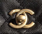 Chanel Coco Handle Quilted Lizard Handle Bag 24cm Caviar Leather Gold Hardware Spring/Summer Act 1 Collection, Black/Red
