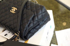 Chanel Coco Handle Quilted Bag 30cm Caviar Leather Gold Hardware Spring/Summer Act 1 Collection, Black/Red