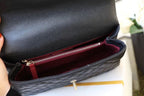 Chanel Coco Handle Quilted Bag 30cm Caviar Leather Gold Hardware Spring/Summer Act 1 Collection, Black/Red