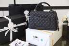 Chanel Coco Handle Quilted Bag 30cm Caviar Leather Gold Hardware Spring/Summer Act 1 Collection, Black/Red