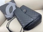 Chanel CoCo Luggage Silver Toned Hardware 46cm Black