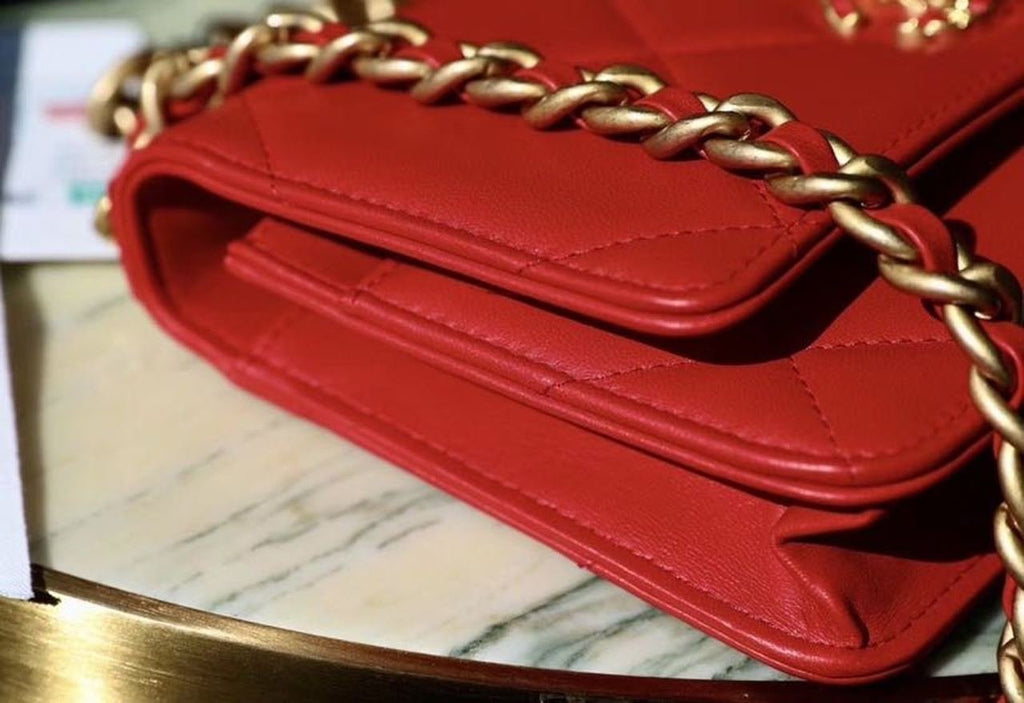 Chanel 19 WOC Flap Bag 20cm Goatskin Leather Spring/Summer Act 1 Collection, Red
