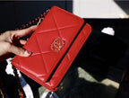 Chanel 19 WOC Flap Bag 20cm Goatskin Leather Spring/Summer Act 1 Collection, Red