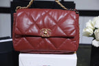 Chanel 19 Flap Bag 26cm Goatskin Leather Spring/Summer Act 1 Collection, Burgundy