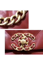Chanel 19 Flap Bag 26cm Goatskin Leather Spring/Summer Act 1 Collection, Burgundy
