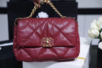 Chanel 19 Flap Bag 26cm Goatskin Leather Spring/Summer Act 1 Collection, Burgundy
