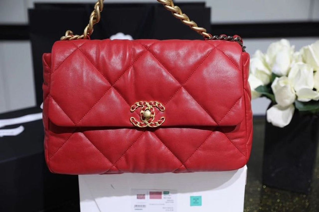 Chanel 19 Flap Bag 26cm Goatskin Leather Spring/Summer Act 1 Collection, Red