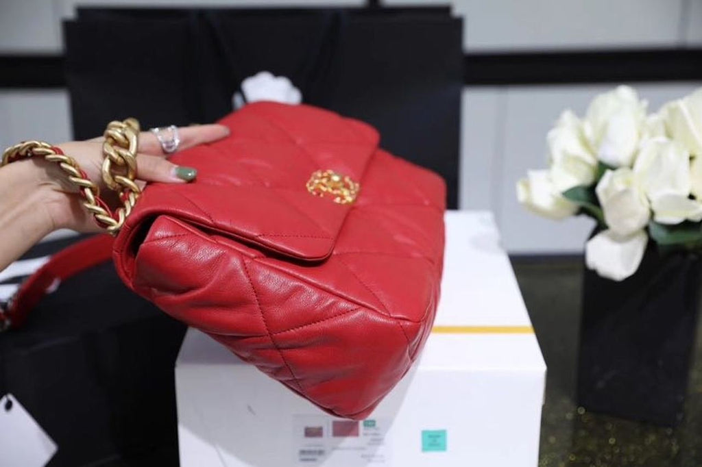 Chanel 19 Flap Bag 26cm Goatskin Leather Spring/Summer Act 1 Collection, Red