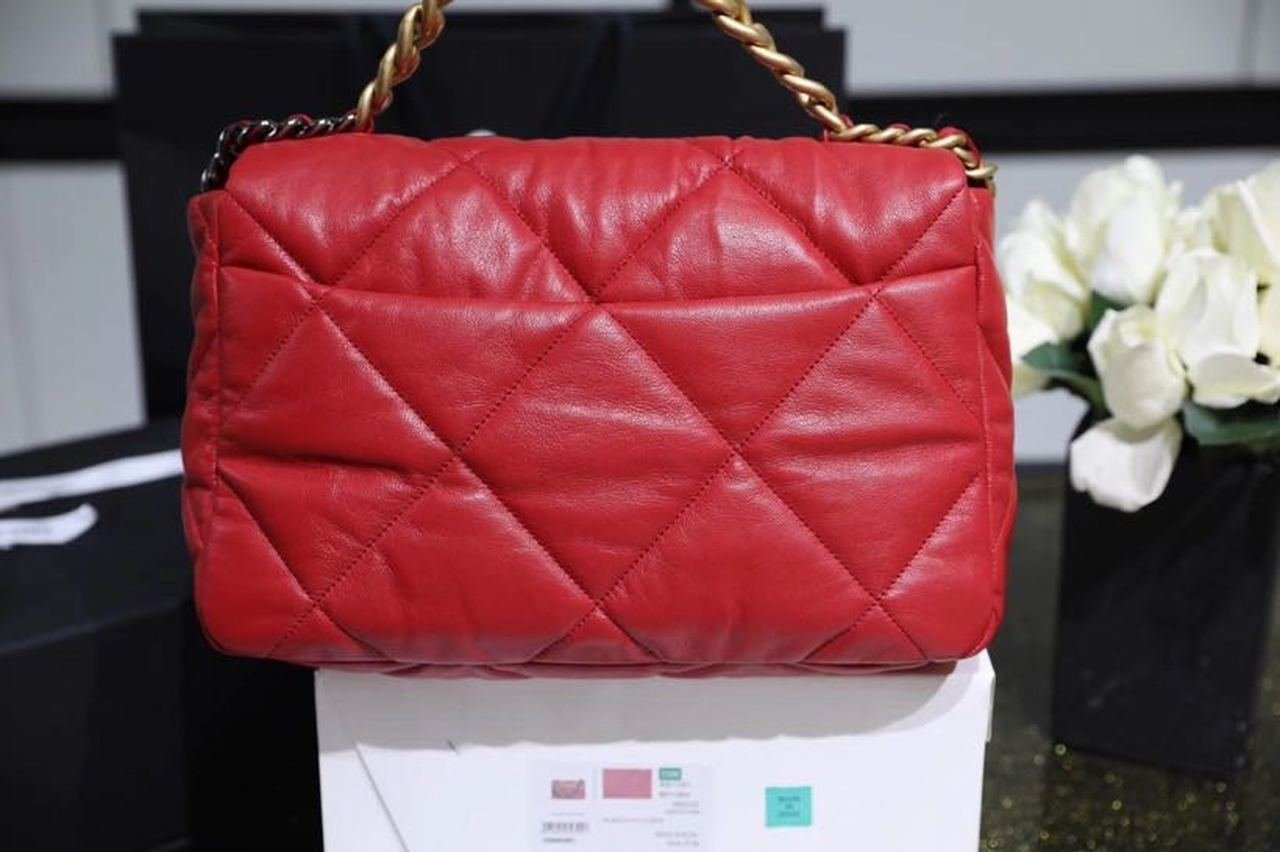 Chanel 19 Flap Bag 26cm Goatskin Leather Spring/Summer Act 1 Collection, Red