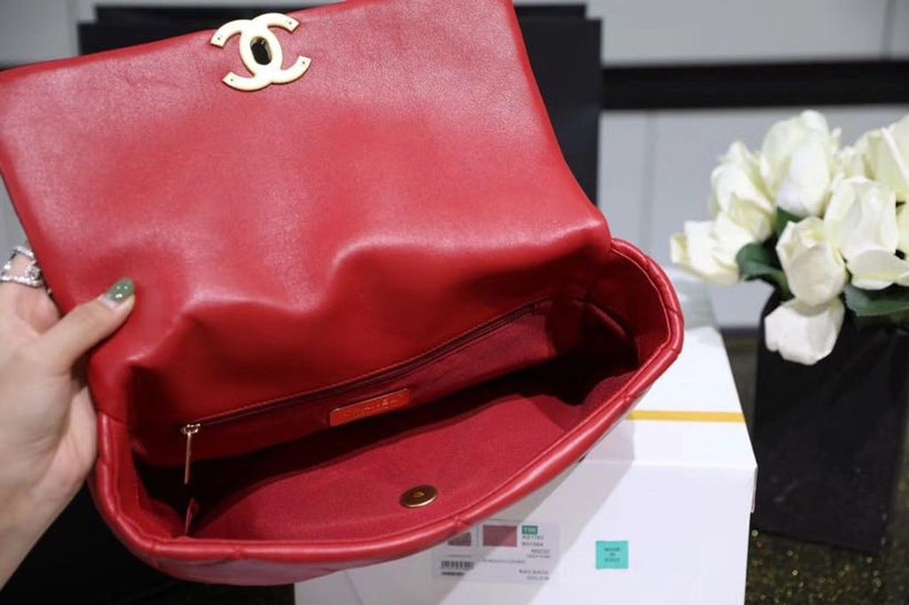 Chanel 19 Flap Bag 26cm Goatskin Leather Spring/Summer Act 1 Collection, Red