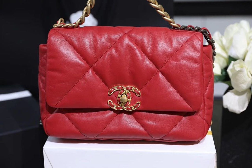 Chanel 19 Flap Bag 26cm Goatskin Leather Spring/Summer Act 1 Collection, Red