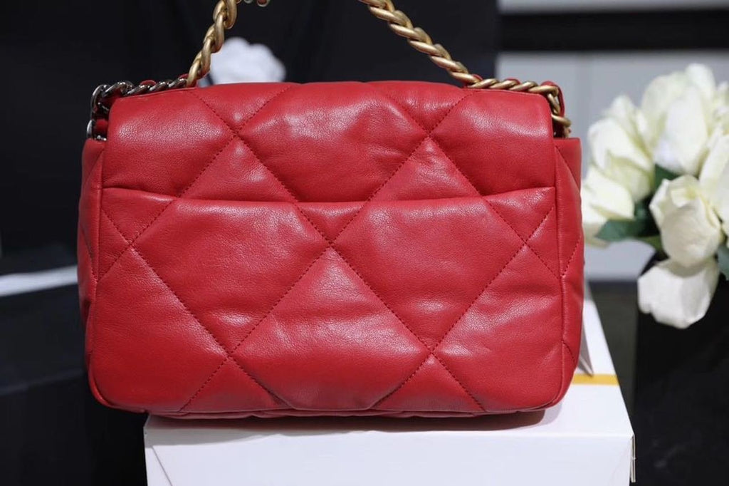 Chanel 19 Flap Bag 26cm Goatskin Leather Spring/Summer Act 1 Collection, Red