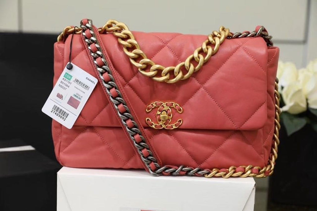 Chanel 19 Flap Bag 26cm Goatskin Leather Spring/Summer Act 1 Collection, Rose Pink