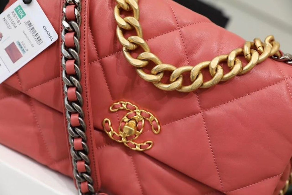 Chanel 19 Flap Bag 26cm Goatskin Leather Spring/Summer Act 1 Collection, Rose Pink
