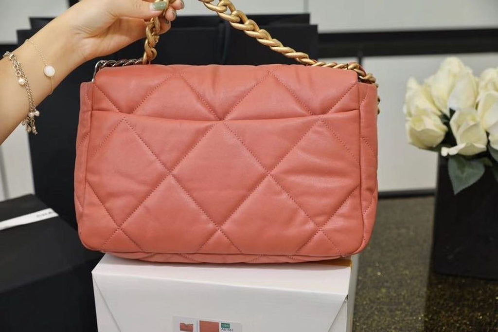 Chanel 19 Flap Bag 26cm Goatskin Leather Spring/Summer Act 1 Collection, Rose Pink
