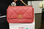 Chanel 19 Flap Bag 26cm Goatskin Leather Spring/Summer Act 1 Collection, Rose Pink