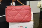 Chanel 19 Flap Bag 26cm Goatskin Leather Spring/Summer Act 1 Collection, Rose Pink