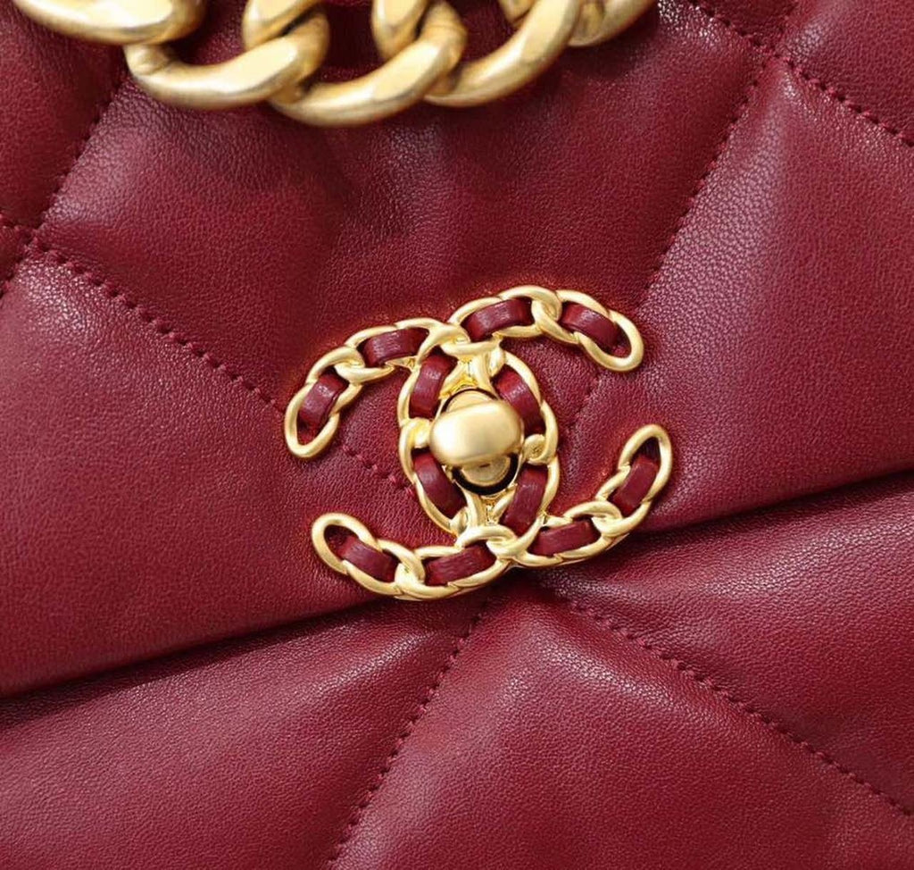 Chanel 19 Flap Bag 26cm Goatskin Leather Spring/Summer Act 1 Collection, Bordeaux