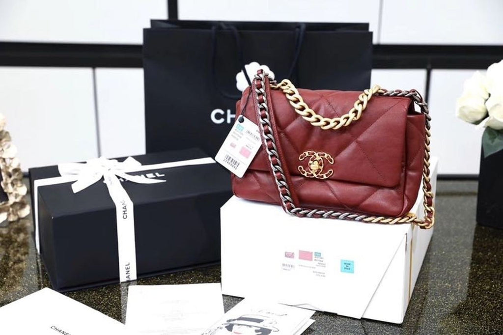 Chanel 19 Flap Bag 26cm Goatskin Leather Spring/Summer Act 1 Collection, Bordeaux
