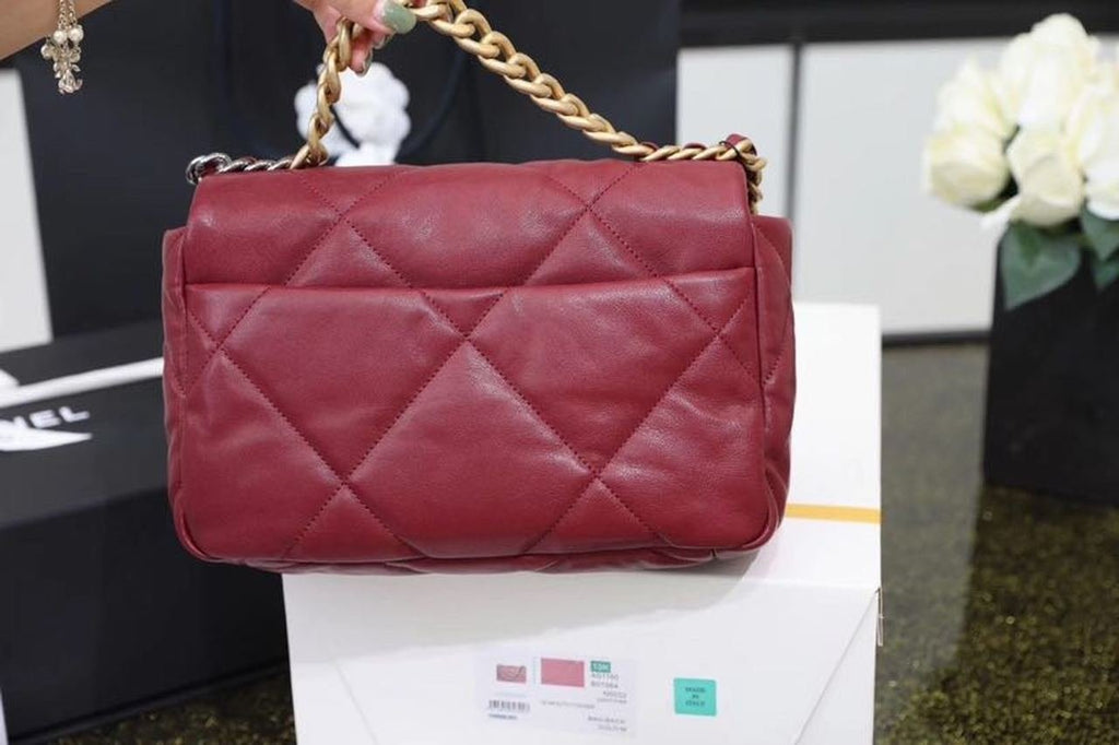Chanel 19 Flap Bag 26cm Goatskin Leather Spring/Summer Act 1 Collection, Bordeaux